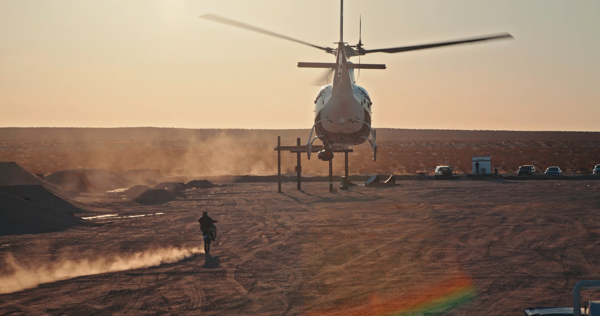 Colby Raha riding motocross at RahVille training facility