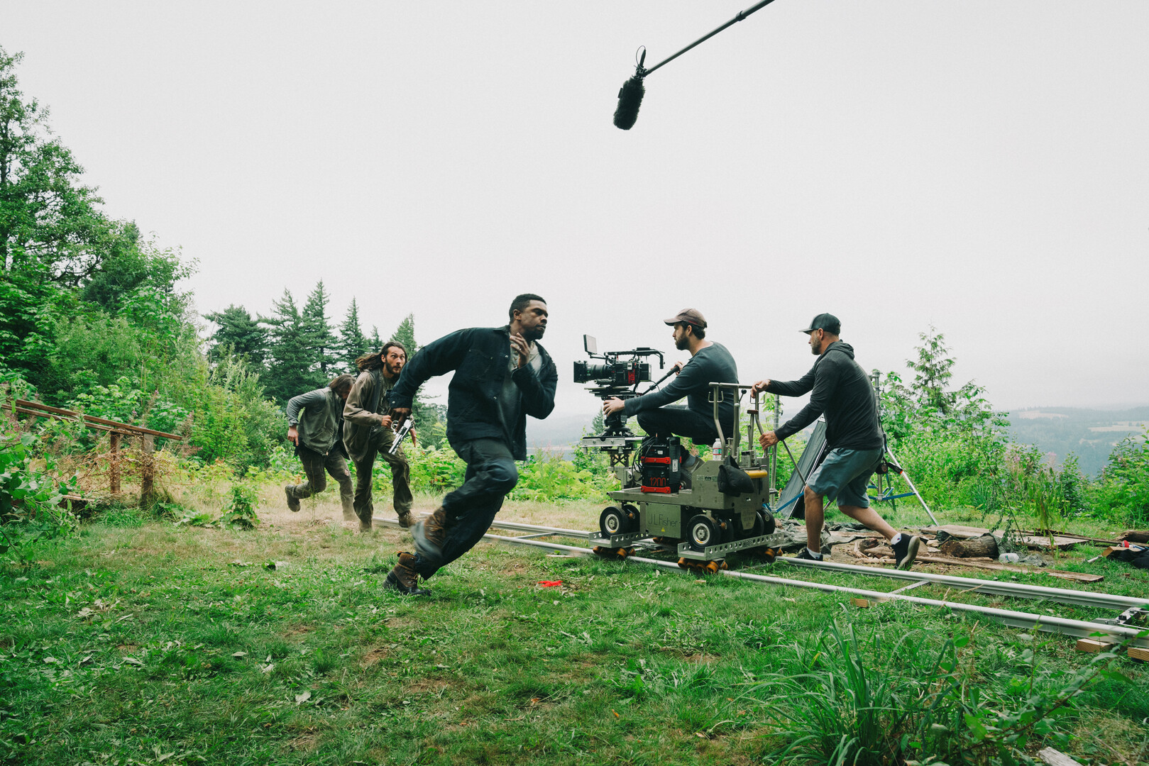 A group of men on a set